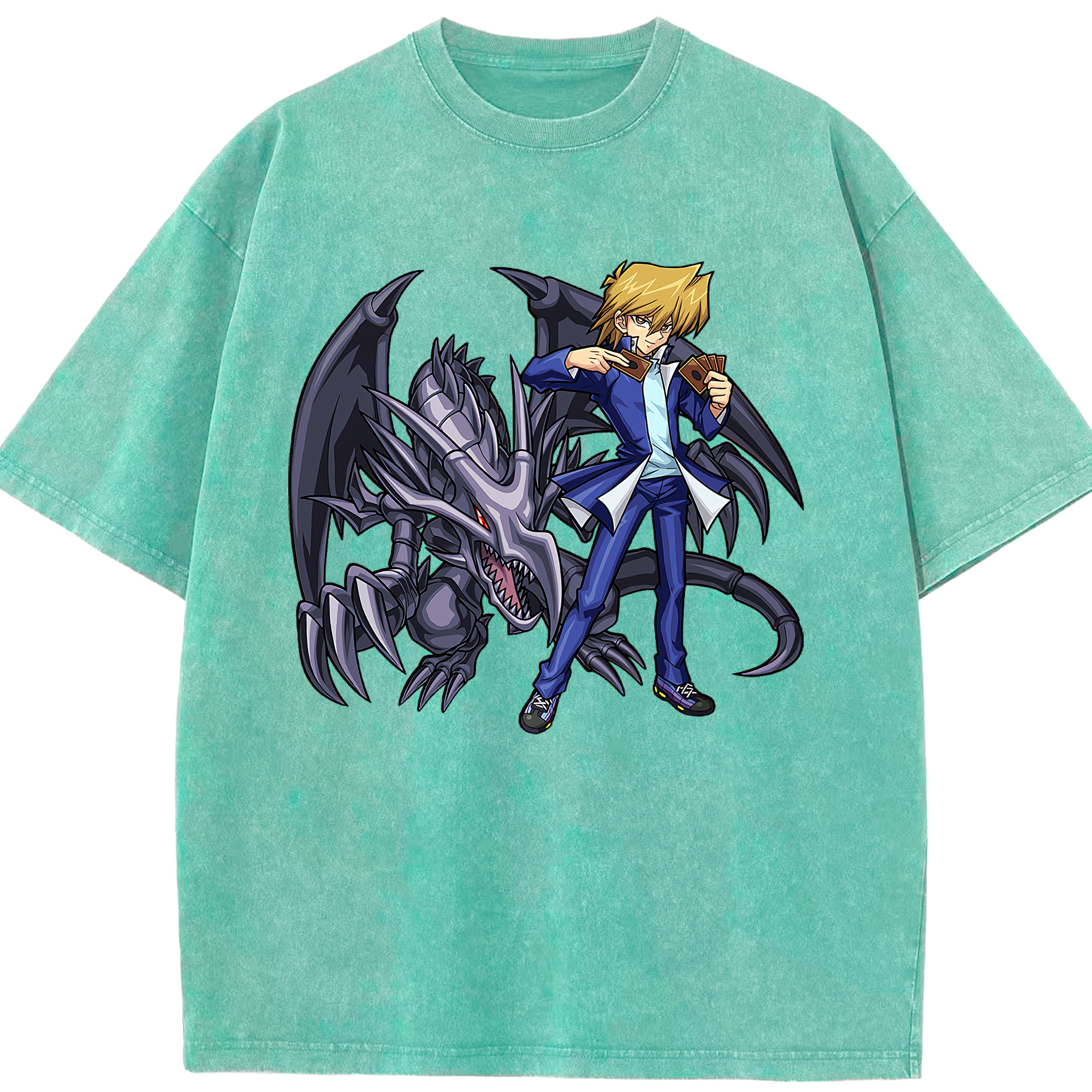 （画像用） 遊☆戯☆王 Yu-Gi-Oh! 綿100% ヴィンテージ風 半袖Tシャツ（フロントプリント）